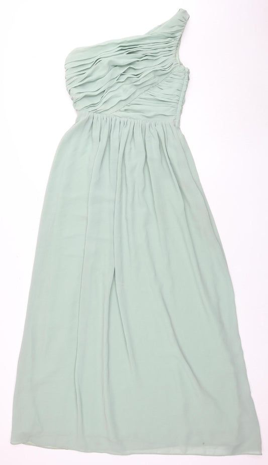 H&M Women's Green Asymmetric Midi Dress Size 8
