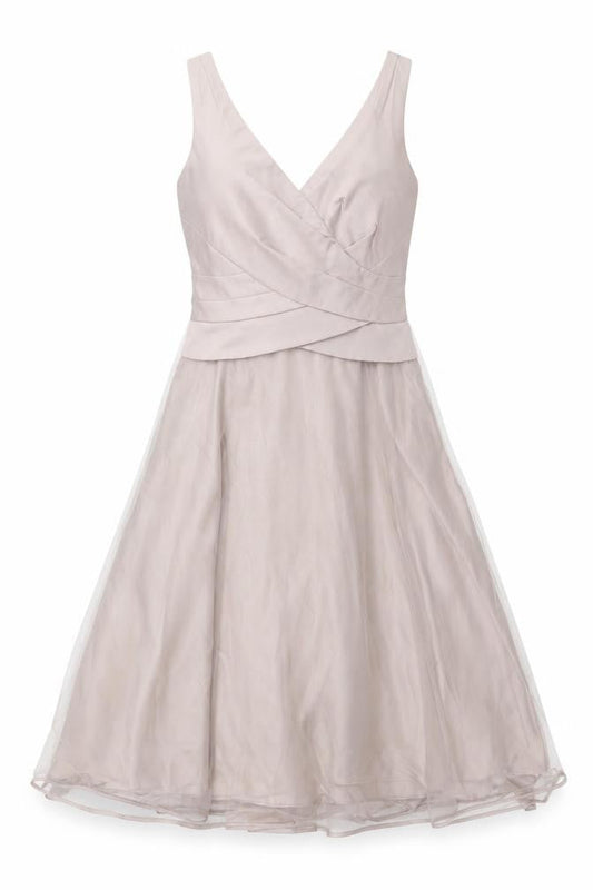Monsoon Women Beige Sleeveless V-Neck Dress Size 10