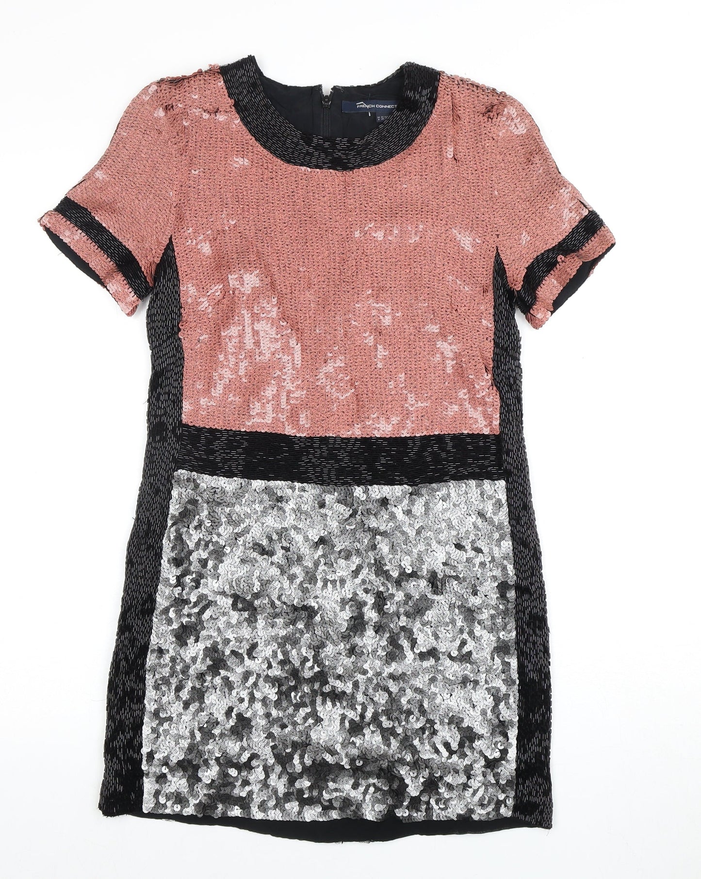 French Connection Women's Sequin Dress, Size 8, Multicoloured