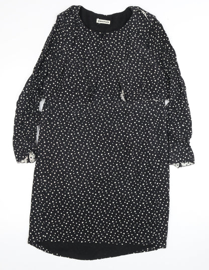 Whistles Women's Black Silk Dress Size 8 Long Sleeve