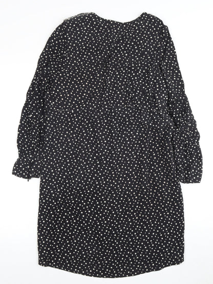 Whistles Women's Black Silk Dress Size 8 Long Sleeve