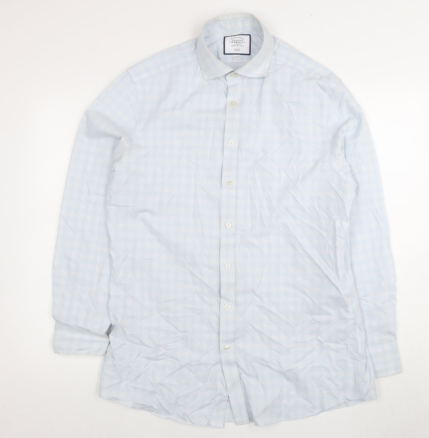 Mens UK Collar Size 42 Charles Tyrwhitt Smart Blue  Dress Shirt
