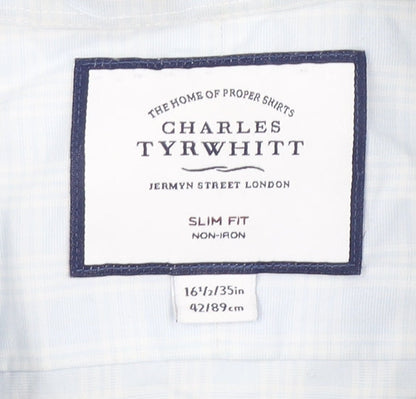 Mens UK Collar Size 42 Charles Tyrwhitt Smart Blue  Dress Shirt