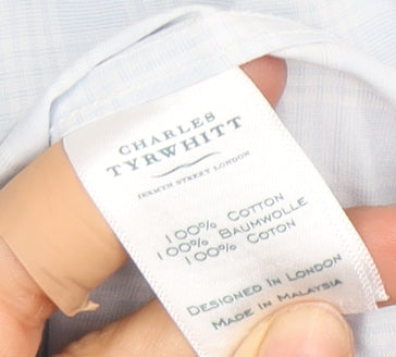 Mens UK Collar Size 42 Charles Tyrwhitt Smart Blue  Dress Shirt