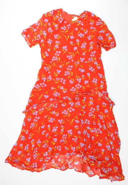 Finery Women's Red Floral Dress Size 14 Casual