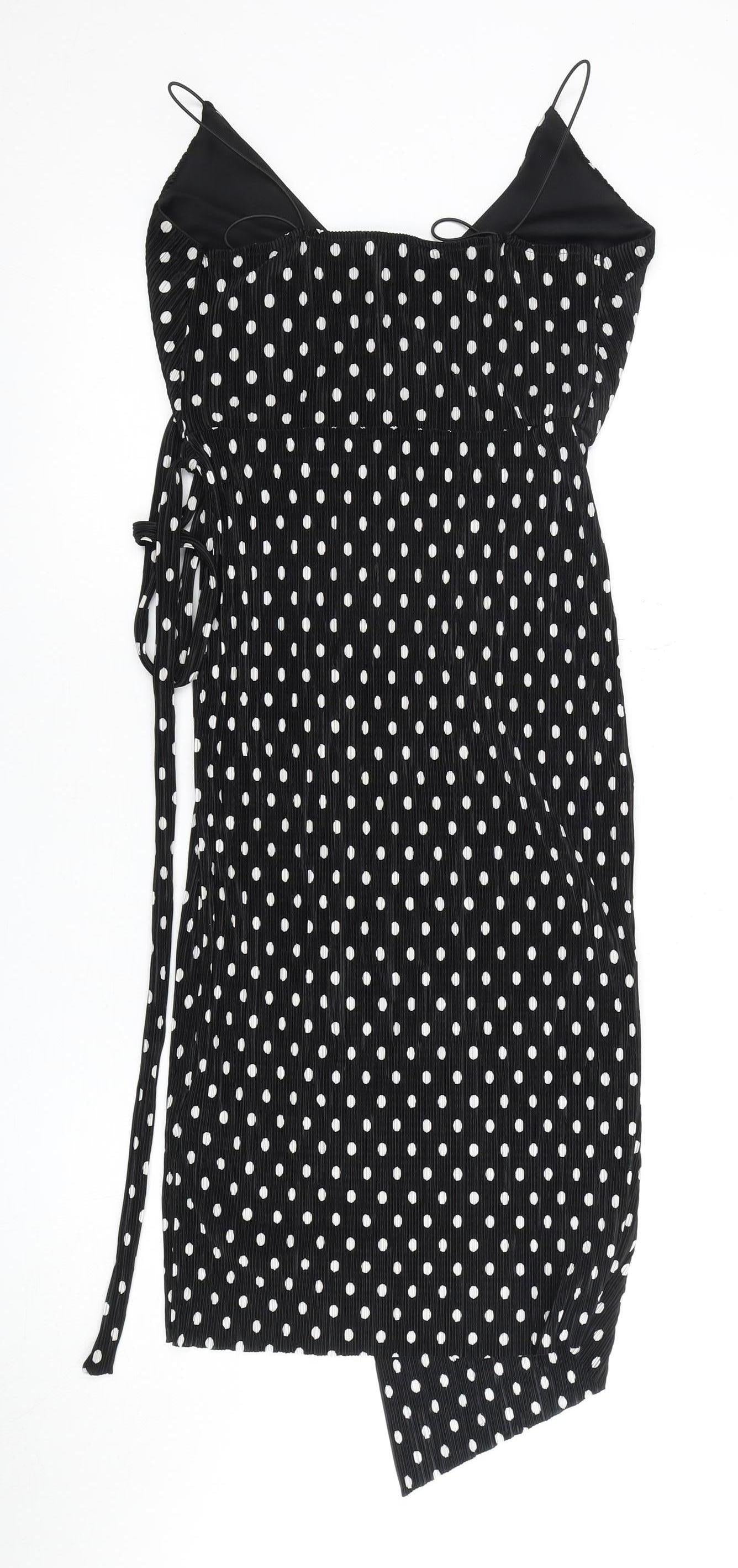 New Look Women's Black Polka Dot Dress Size 8