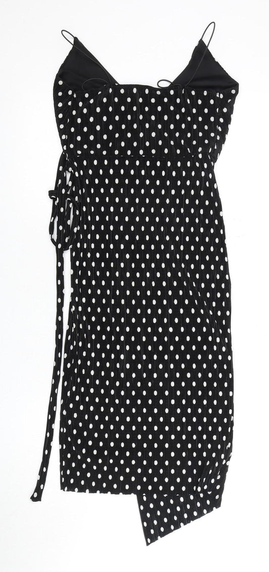 New Look Women's Black Polka Dot Dress Size 8
