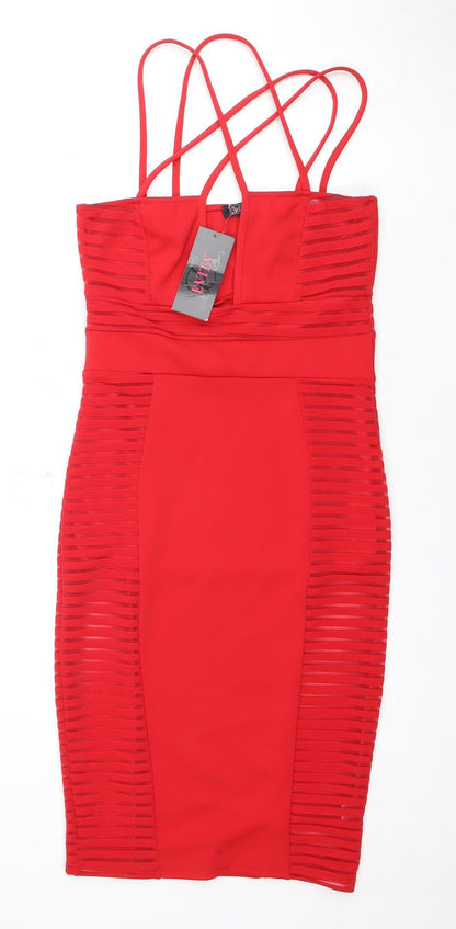EVITA Red Bodycon Party Dress - Size 12