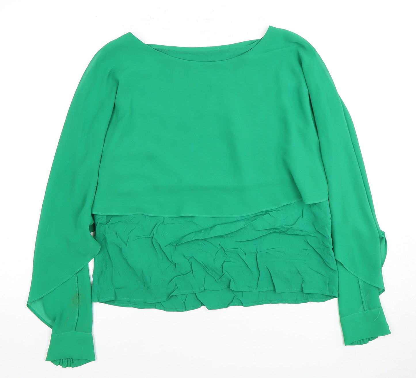 Womens UK Size 12 Zara Green Basic Blouse