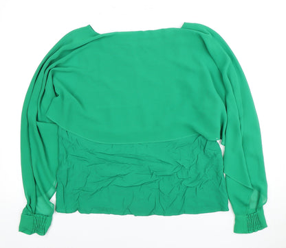 Womens UK Size 12 Zara Green Basic Blouse