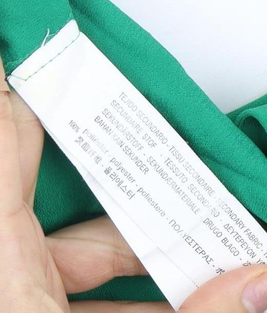 Womens UK Size 12 Zara Green Basic Blouse
