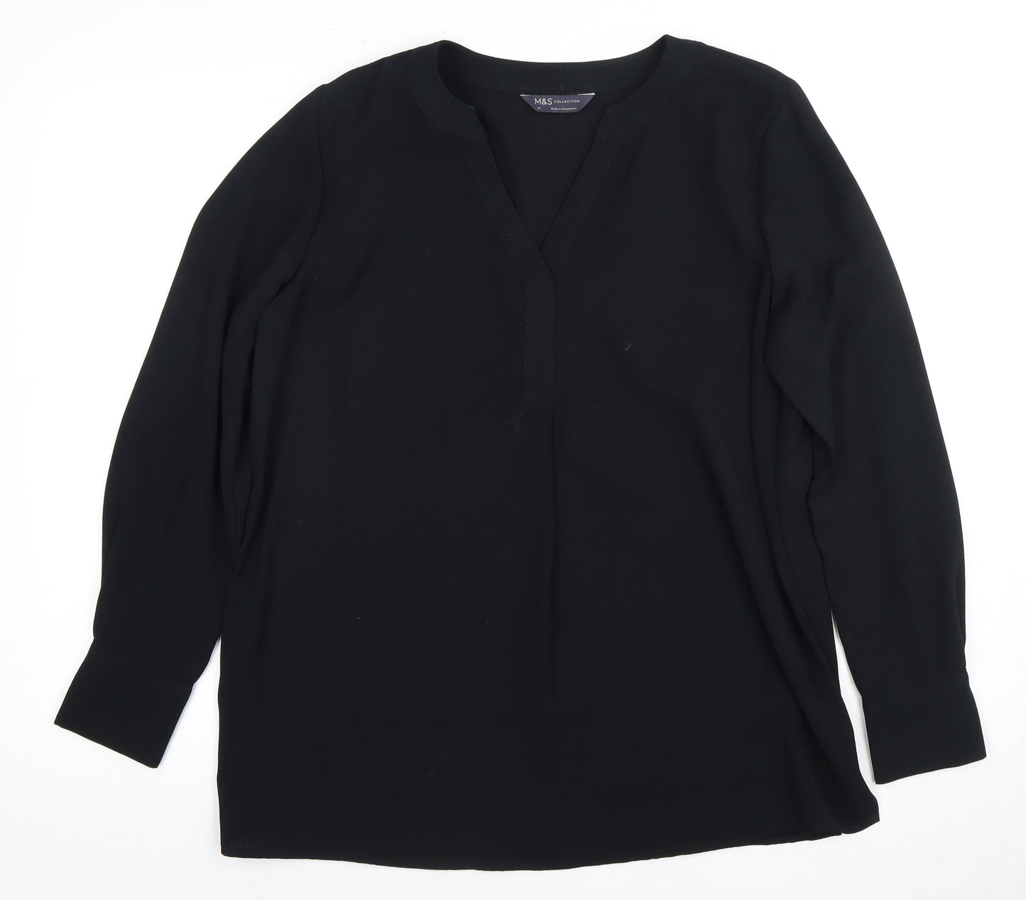 Womens UK Size 12 Marks and Spencer Black Basic Blouse