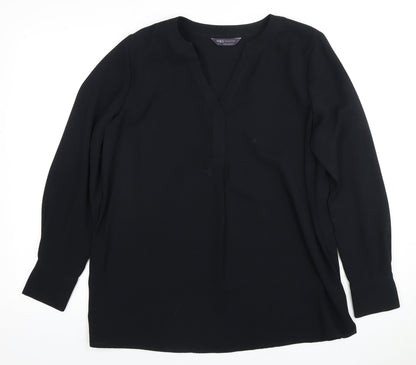 Womens UK Size 12 Marks and Spencer Black Basic Blouse
