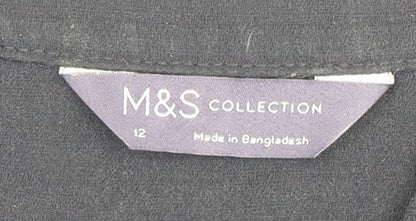 Womens UK Size 12 Marks and Spencer Black Basic Blouse