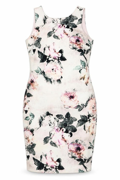 Next Women's Multicoloured Floral Sheath Dress - UK 12
