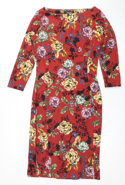 Eternity Women's Red Floral Midi Dress Size 10