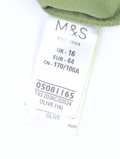 Womens UK Size 16 Marks and Spencer Green Basic Blouse