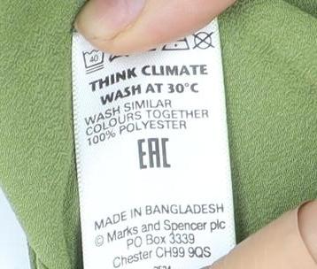 Womens UK Size 16 Marks and Spencer Green Basic Blouse