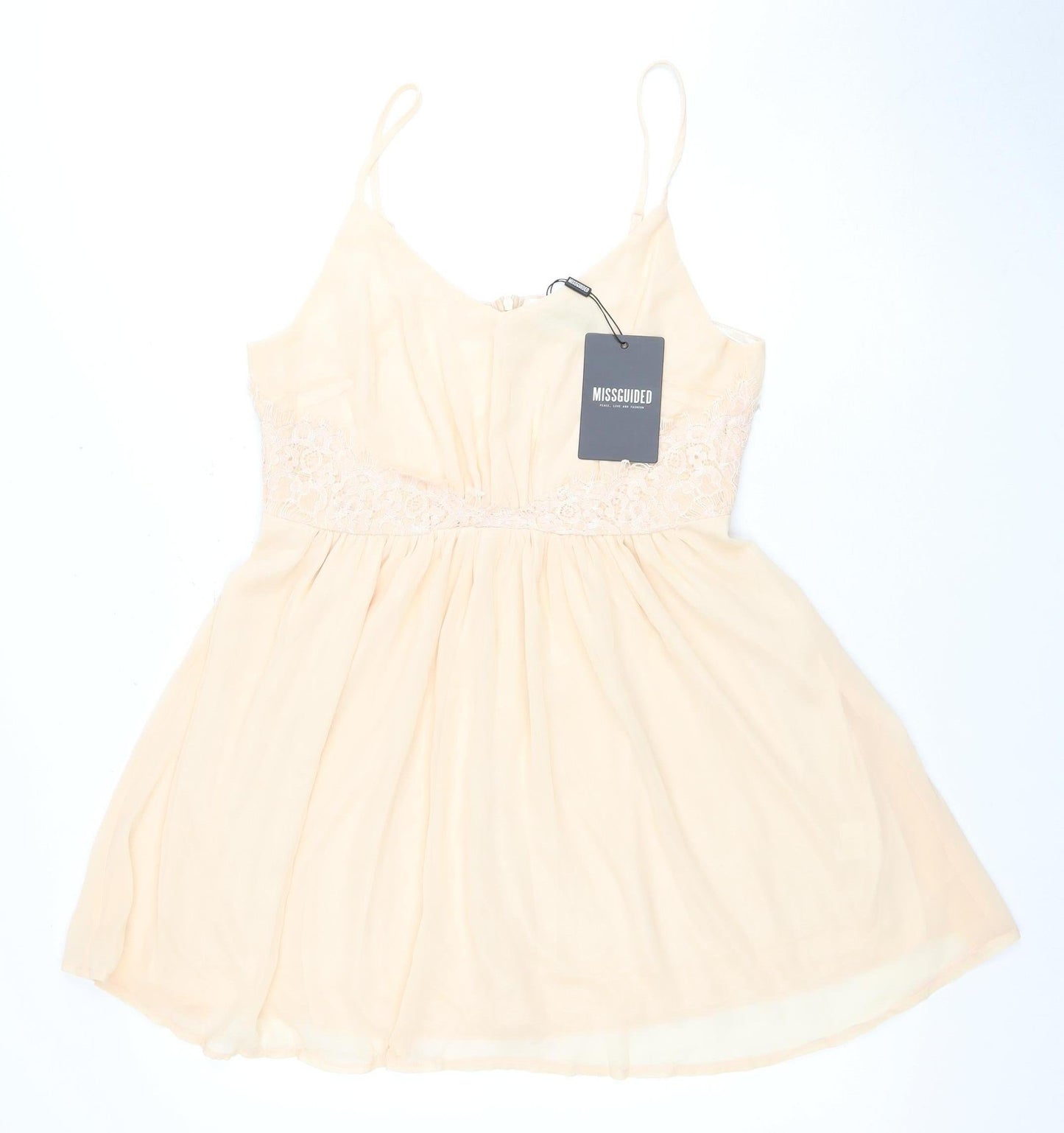 Missguided Women's Beige A-Line Dress Size 14