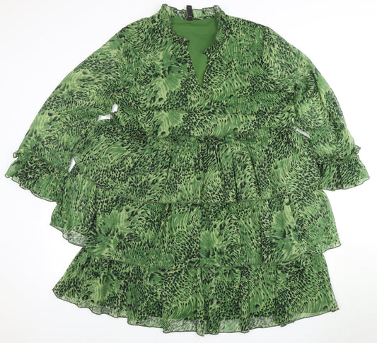 Y.A.S Women's Green Animal Print Dress XL
