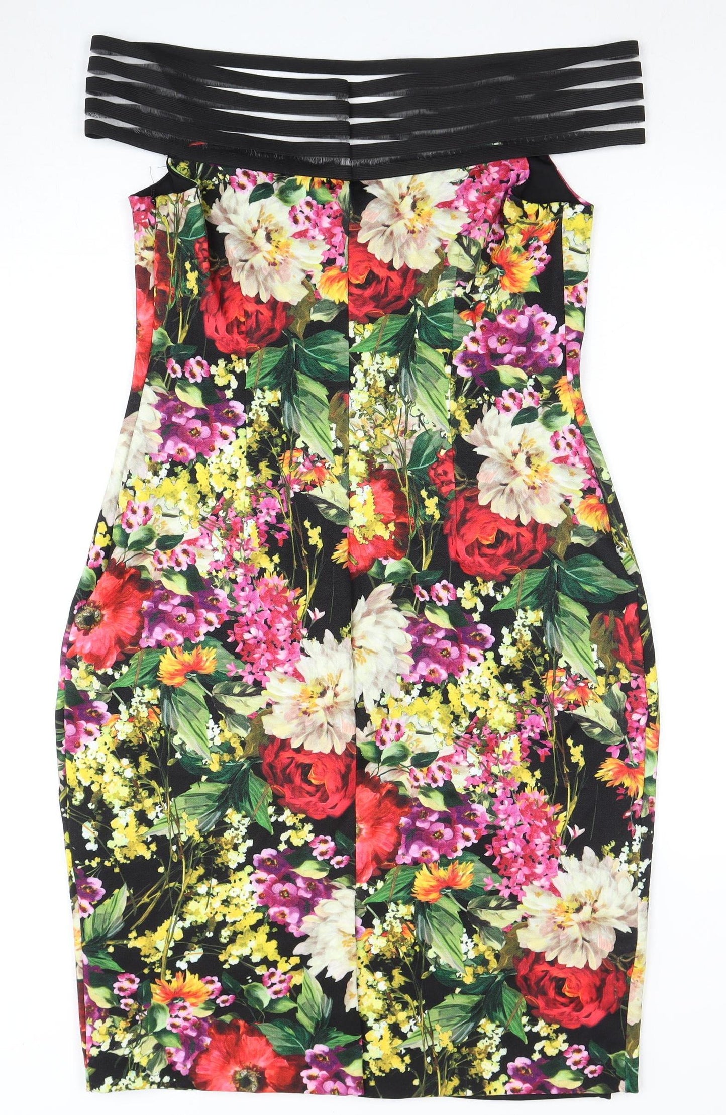 Gina Bacconi Women's Multicoloured Floral Bodycon Dress Size 14