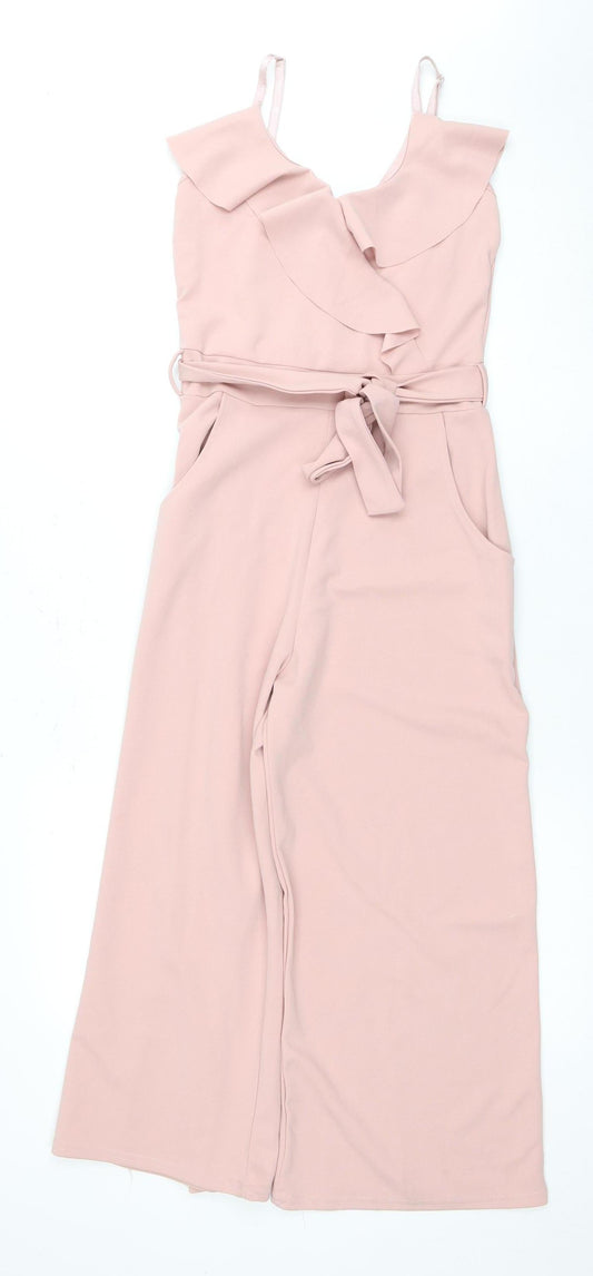 Quiz Women's Pink Sleeveless Jumpsuit Size 8, Belted