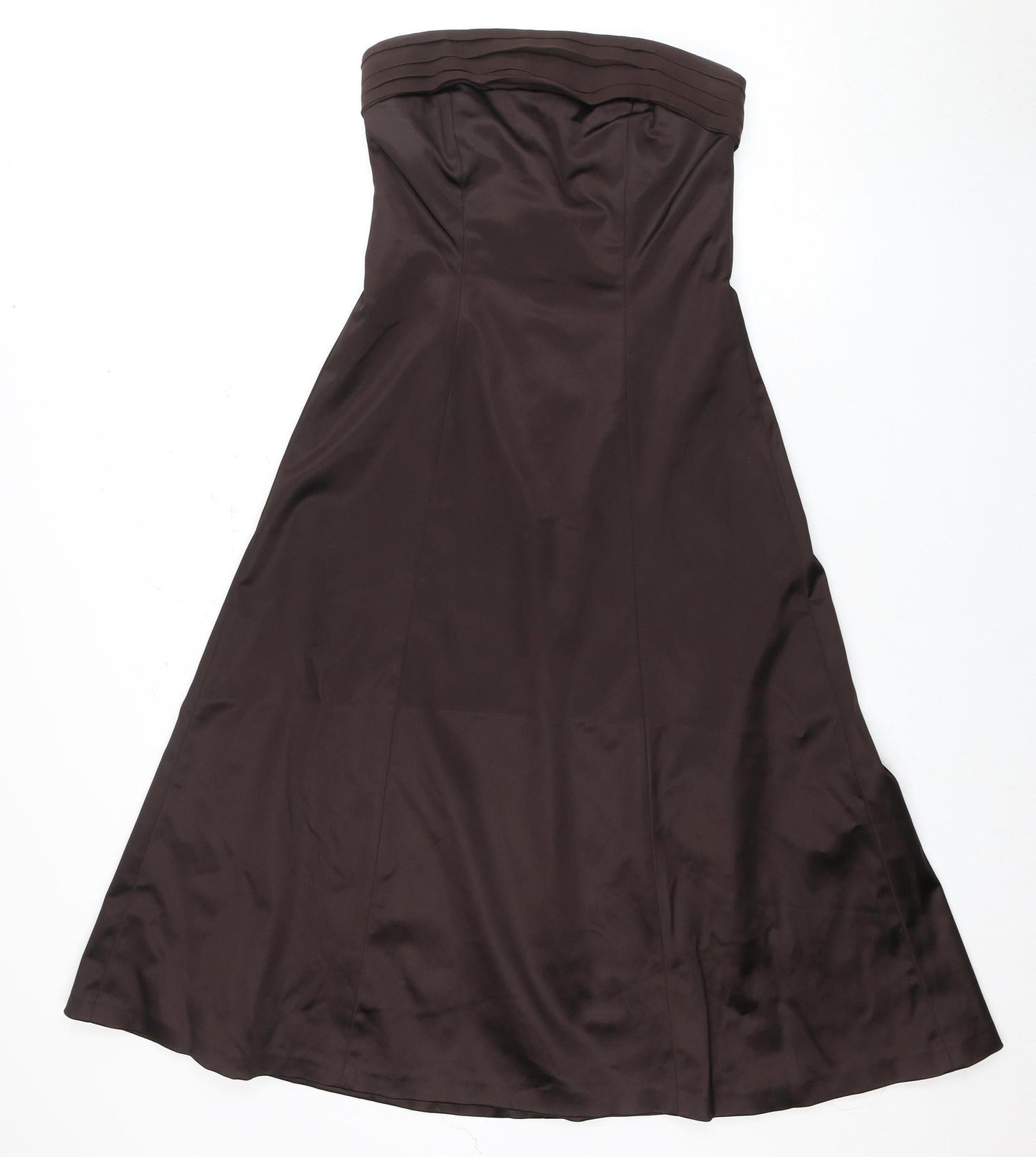 Coast Women Brown Strapless Dress Size 10