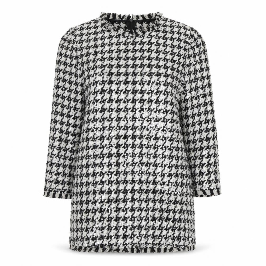 Zara Women’s Black & White Sequin Shift Dress Size 12