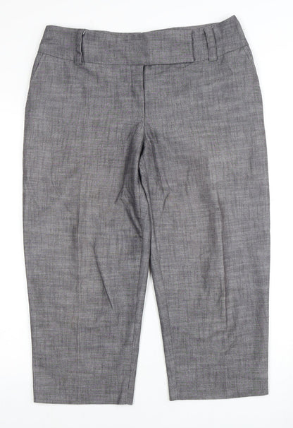 AGB Women's Grey Cropped Trousers, Size 14, Zip Closure