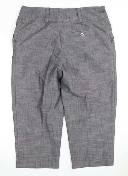 AGB Women's Grey Cropped Trousers, Size 14, Zip Closure