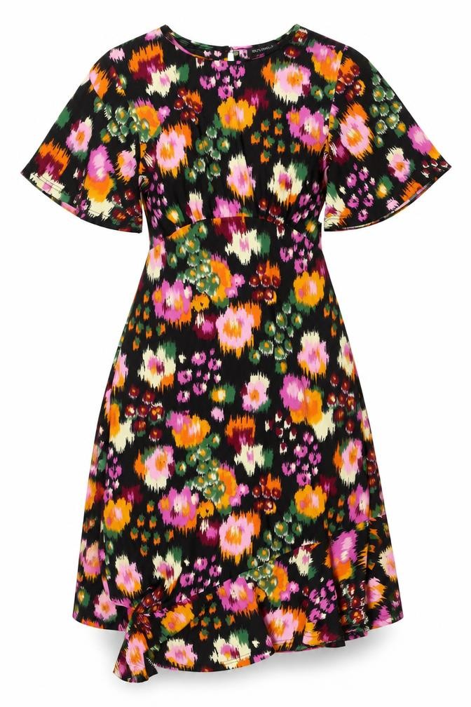 Blue Vanilla Women's Multi Floral A-Line Dress Size 8