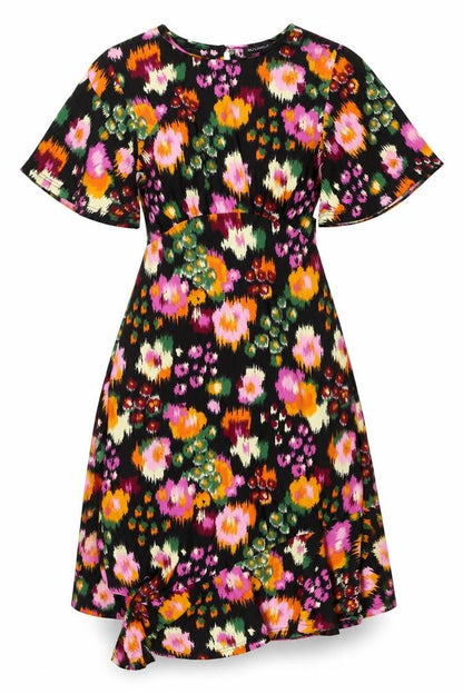 Blue Vanilla Women's Multi Floral A-Line Dress Size 8