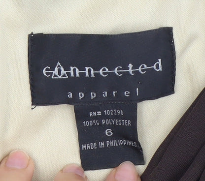 Connected Apparel Brown Dress Women Size 6