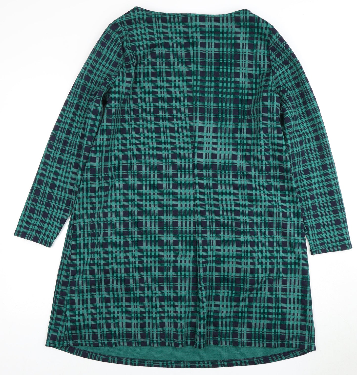 Women's XL Green Check Long Sleeve Dress