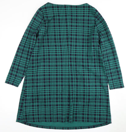 Women's XL Green Check Long Sleeve Dress