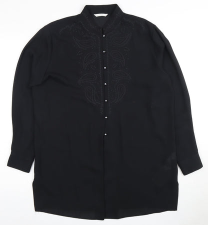 Womens UK Size 14 Marks and Spencer Black  Button-Up