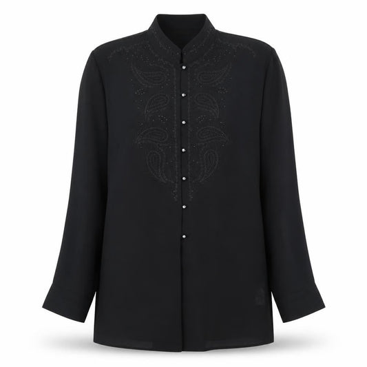 Womens UK Size 14 Marks and Spencer Black  Button-Up