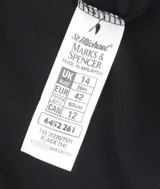 Womens UK Size 14 Marks and Spencer Black  Button-Up