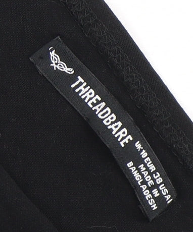 Threadbare Black Bodysuit, Size 10, One Shoulder, Long Sleeve