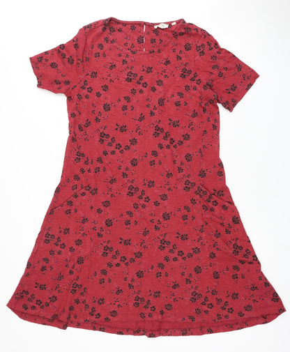 Fat Face Women's Red Floral Dress Size 10