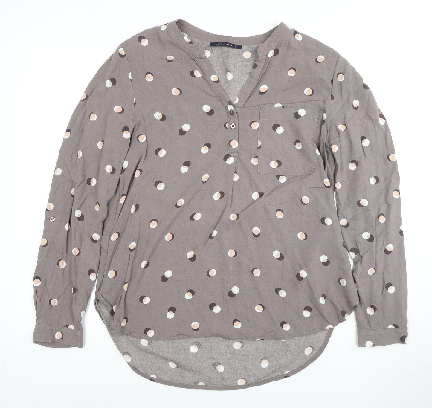 Womens UK Size 12 Marks and Spencer Grey  Blouse