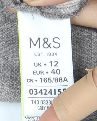Womens UK Size 12 Marks and Spencer Grey  Blouse