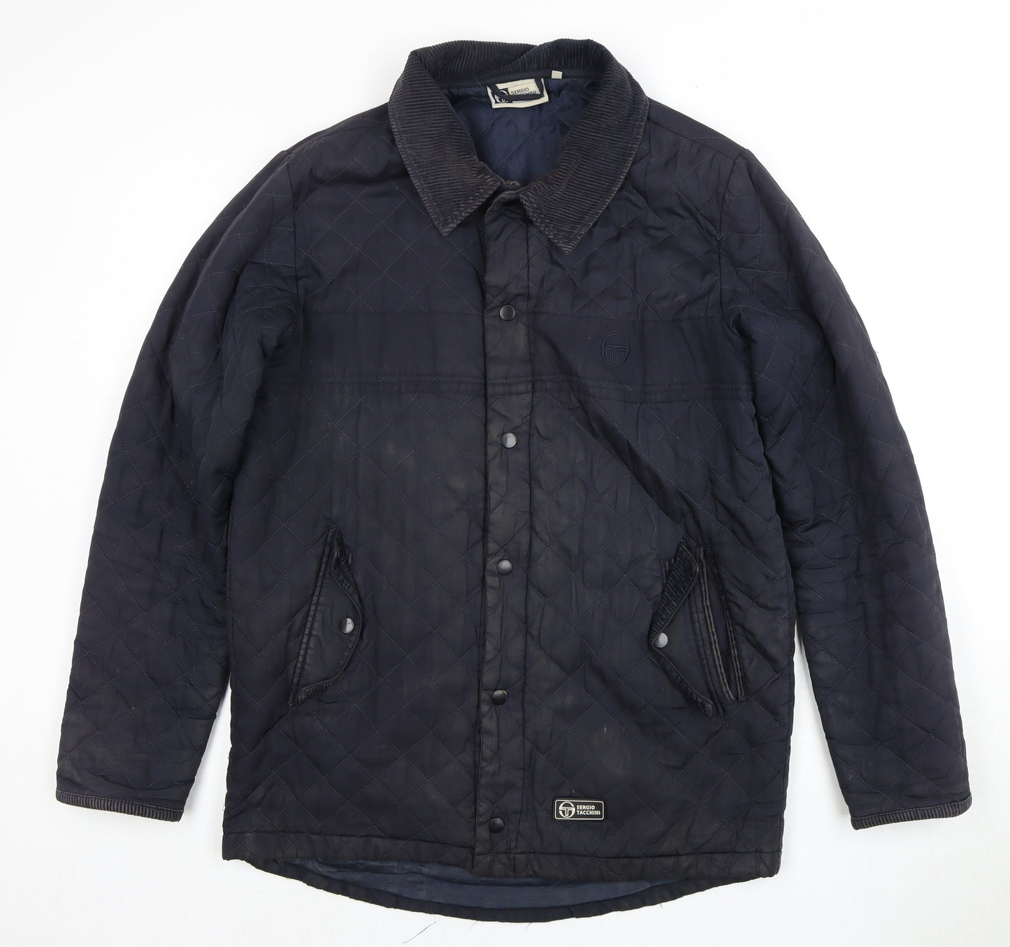 Mens UK Size S Sergio Tacchini Blue Quilted Coat