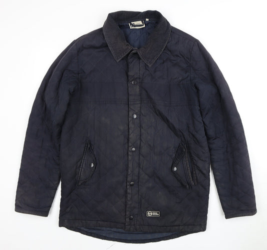 Mens UK Size S Sergio Tacchini Blue Quilted Coat