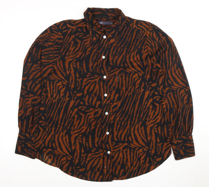 Womens UK Size 12 Marks and Spencer Brown  Button-Up