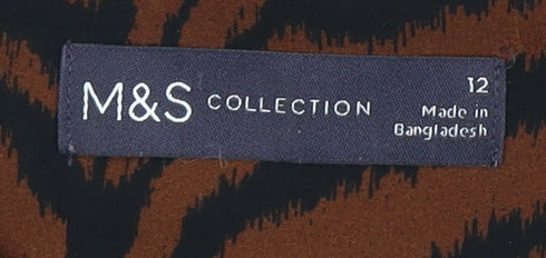 Womens UK Size 12 Marks and Spencer Brown  Button-Up