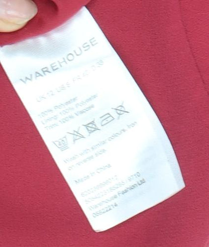 Warehouse Women's Red A-Line Midi Dress, Size 12