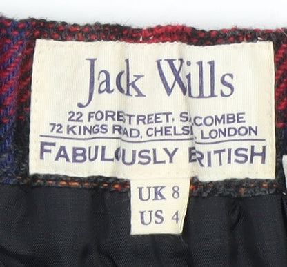 Jack Wills Women's Multicoloured Plaid Skirt Size 8