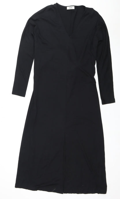 COS Women's Black XS Wrap Dress V-Neck Long Sleeve