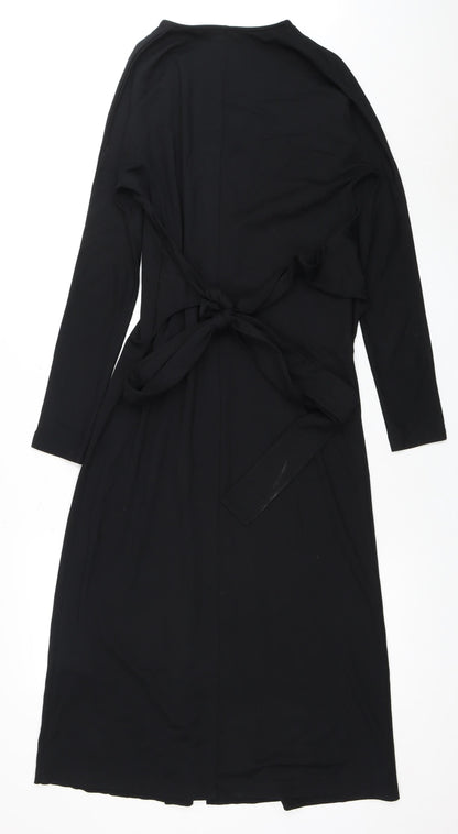 COS Women's Black XS Wrap Dress V-Neck Long Sleeve